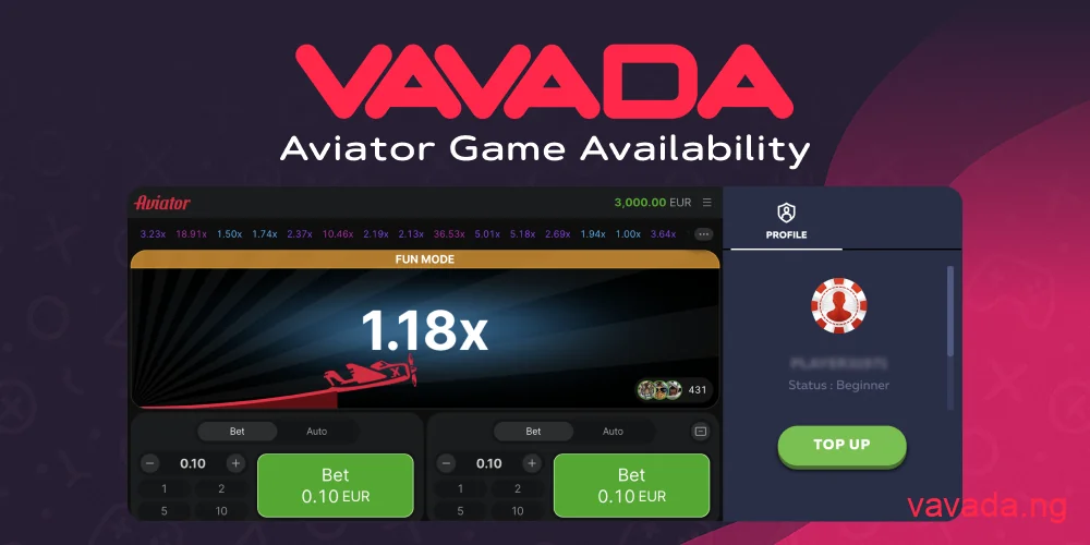 Aviator crash game at Vavada Casino
