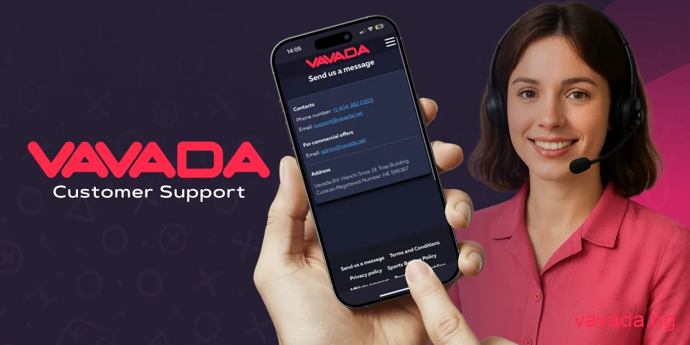 Support options in Vavada mobile app