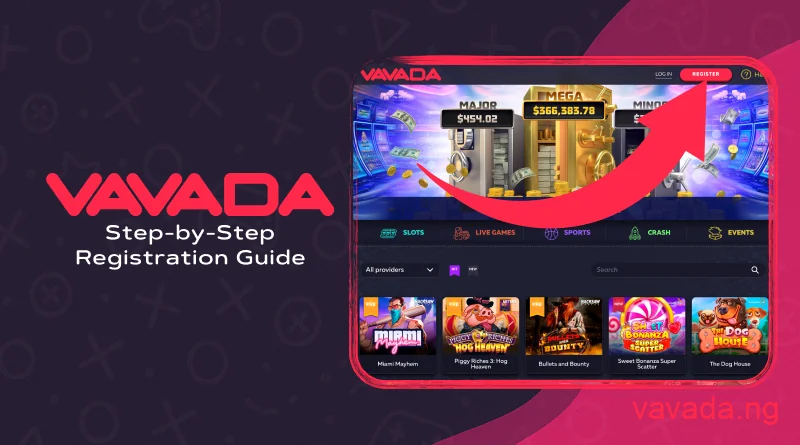 Click registration button on Vavada site